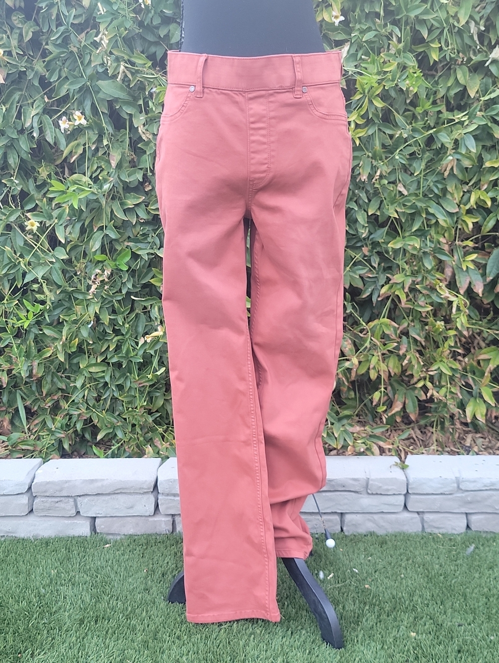 Soft Surroundings Rust Terrecotta Straight-Leg Pull On Pants S